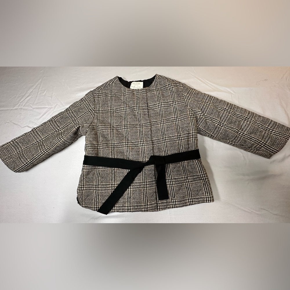 Zara Girls Houndstooth Jacket with Black Lining